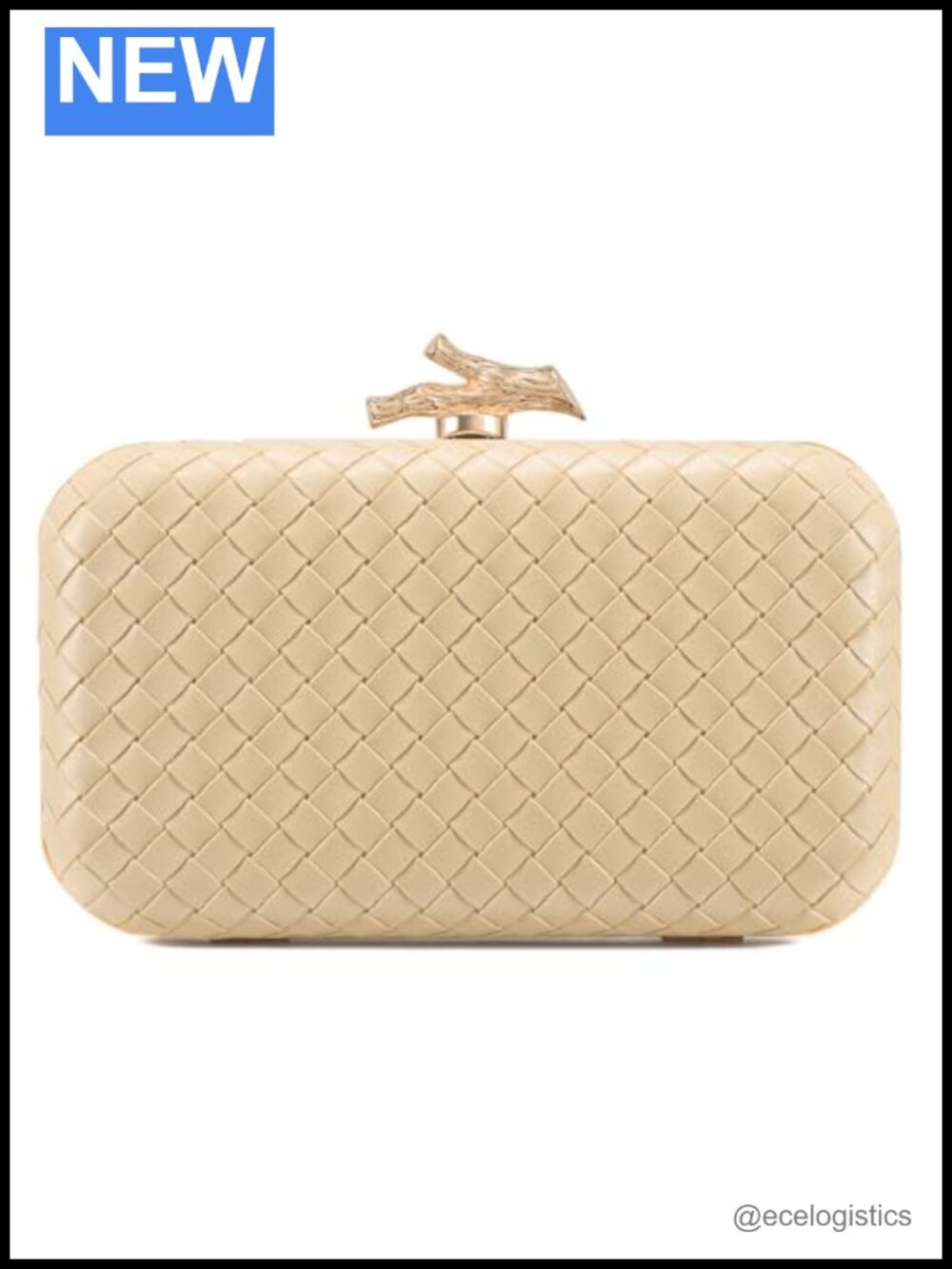 Woven Glitter Clutch Purse with Detachable Chain Strap for Evening Events